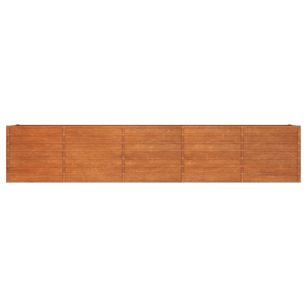 Jardinière surélevée rouillée 400x80x77 cm en acier Corten