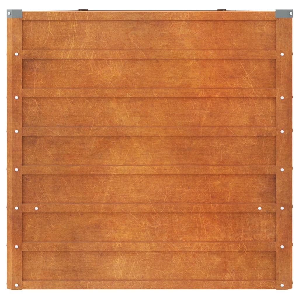 Jardinière surélevée rouillée 400x80x77 cm en acier Corten