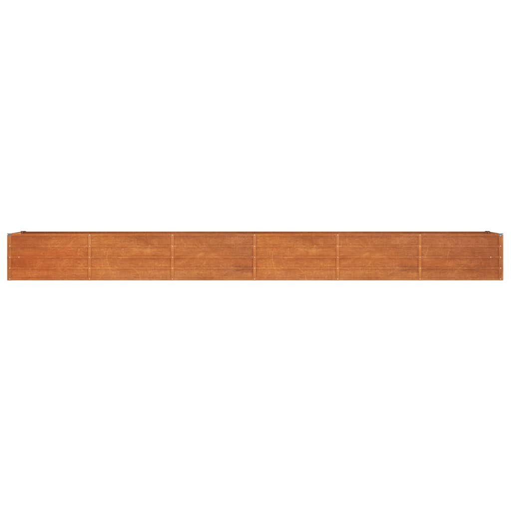 Jardinière surélevée rouillée 480x80x45 cm en acier Corten