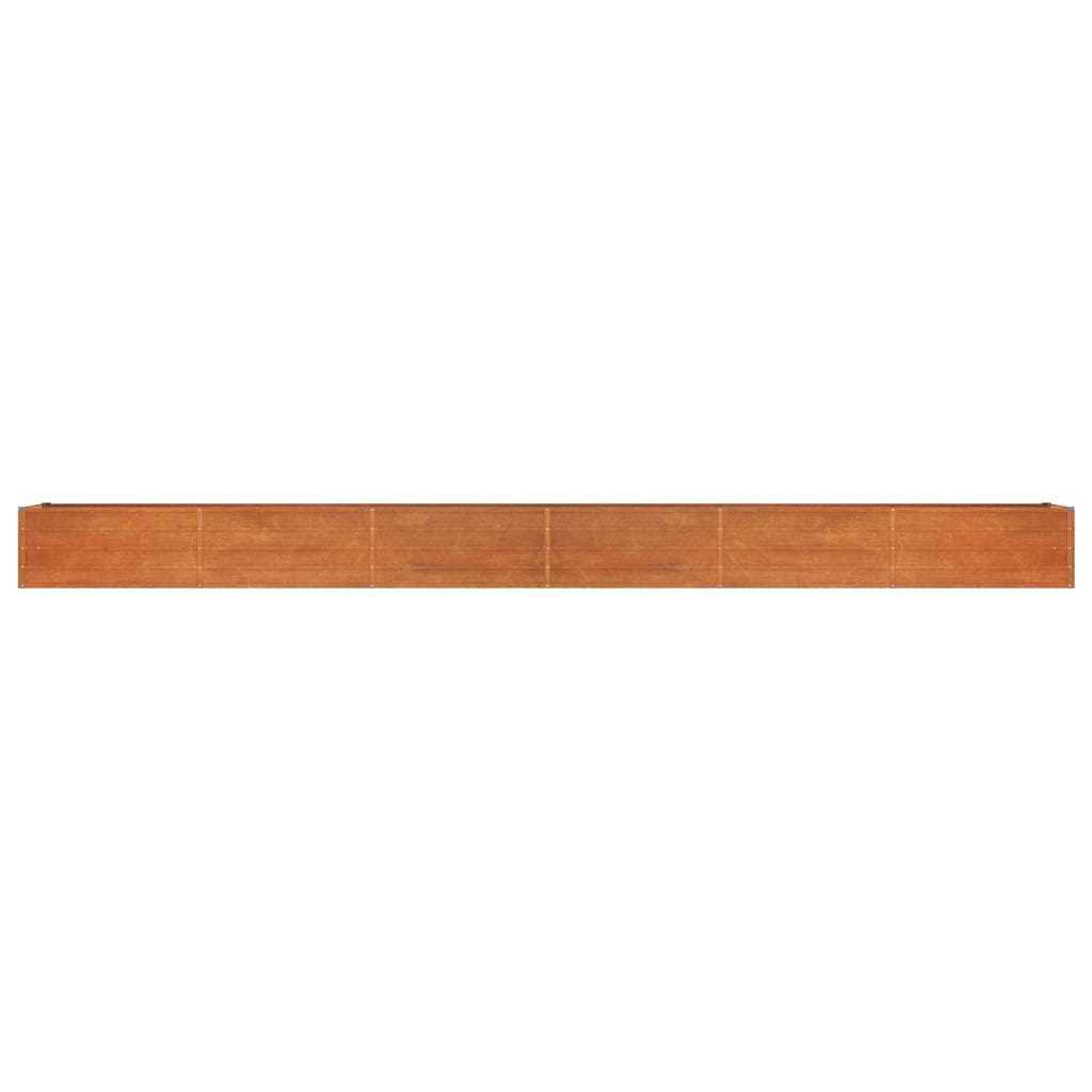 Jardinière surélevée rouillée 600x80x45 cm en acier Corten