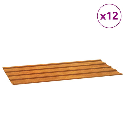Dachplatten 12 Stk. Rostig 80x44 cm Cortenstahl