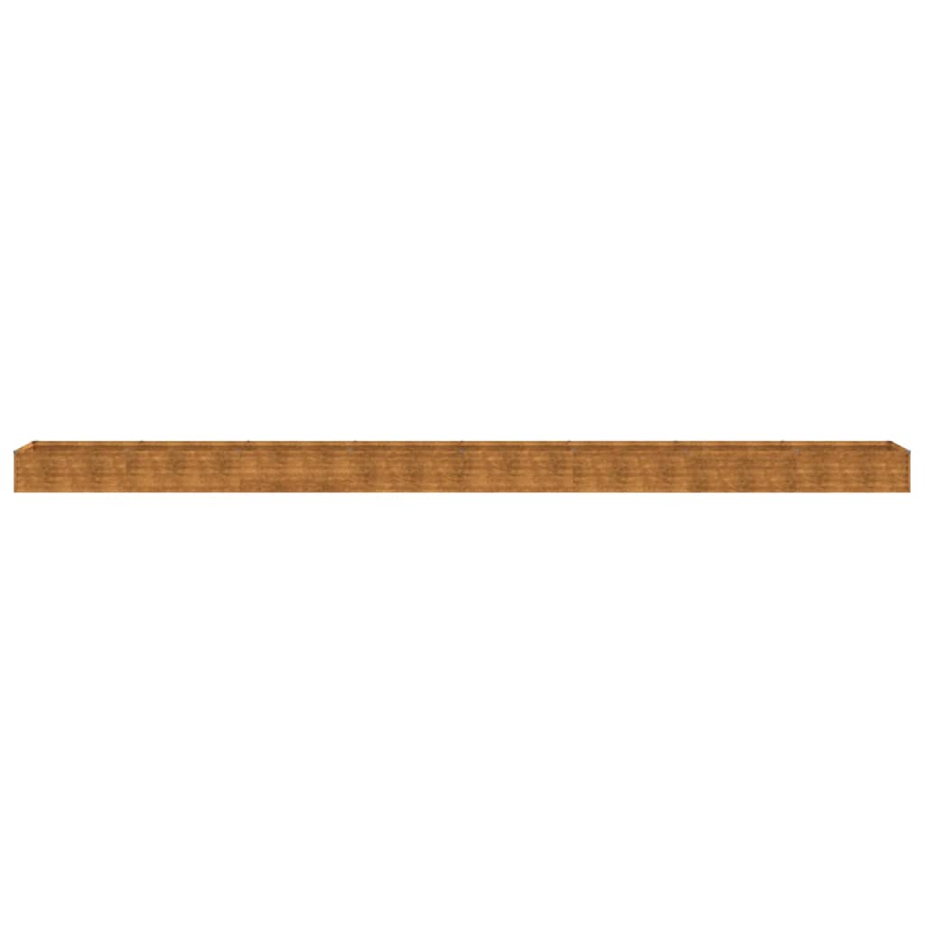Jardinière surélevée 770x50x36 cm en acier Corten