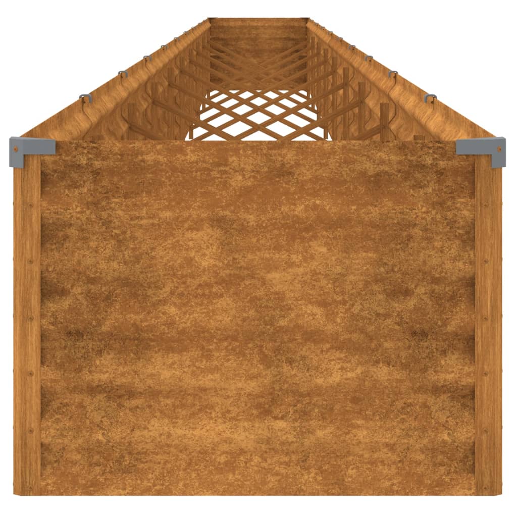 Jardinière surélevée 960x50x36 cm en acier Corten