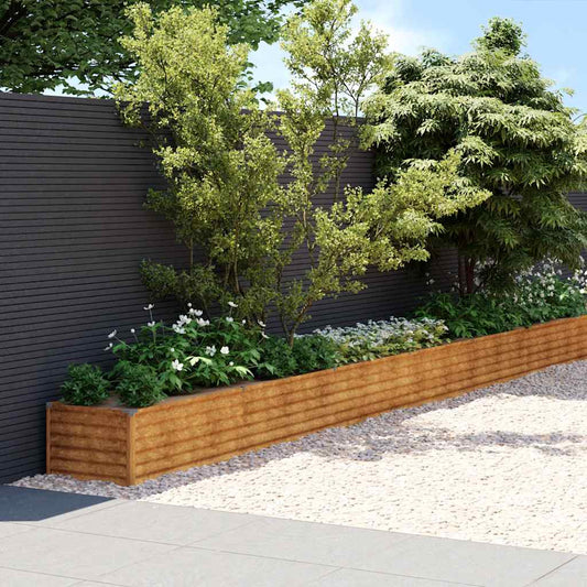 Jardinière surélevée 1152x50x36 cm en acier Corten