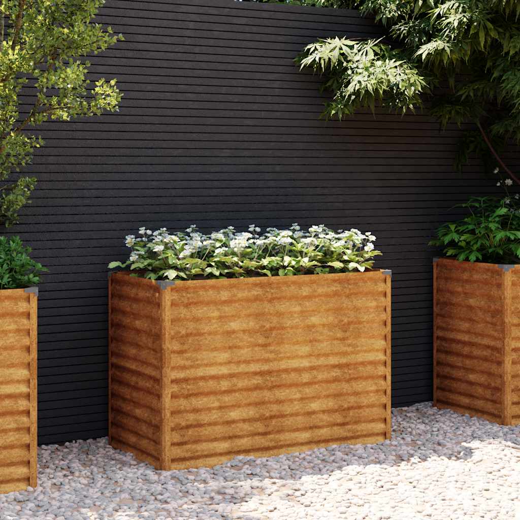 Garten-Hochbeet 100 x 50 x 69 cm Cortenstahl