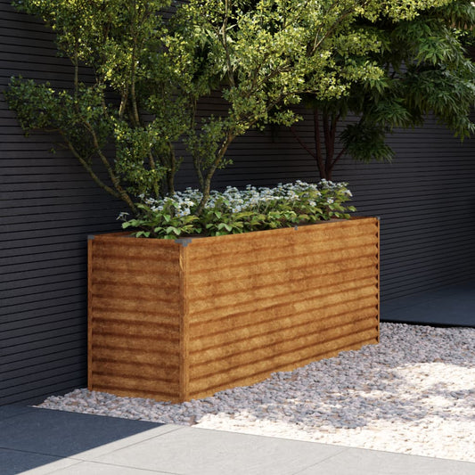 Jardinière surélevée 196x50x69 cm en acier Corten
