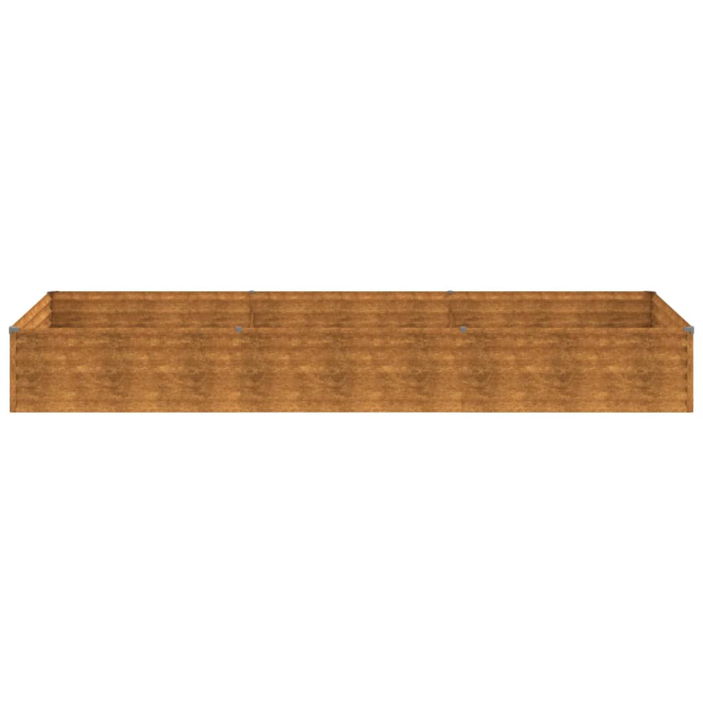 Jardinière surélevée 291x100x36 cm en acier Corten