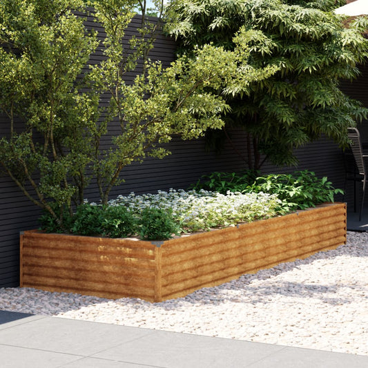 Jardinière surélevée 291x100x36 cm en acier Corten