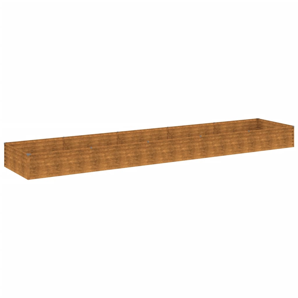 Jardinière surélevée 482x100x36 cm en acier Corten