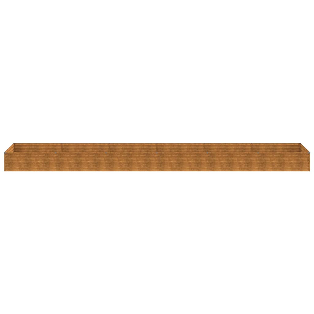 Jardinière surélevée 579x100x36 cm en acier Corten