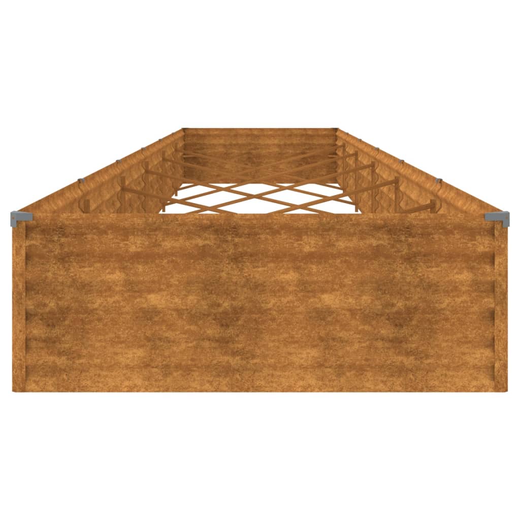 Jardinière surélevée 579x100x36 cm en acier Corten