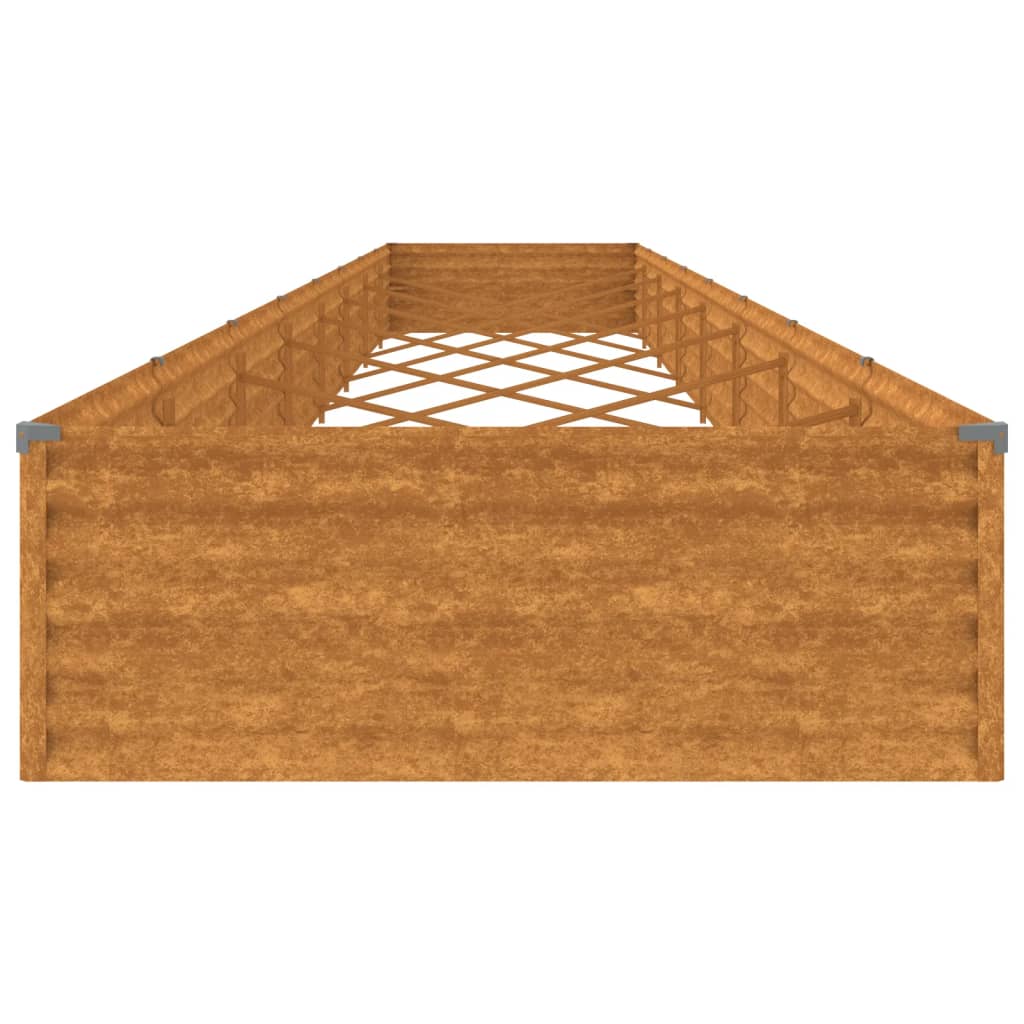 Jardinière surélevée 770x100x36 cm en acier Corten
