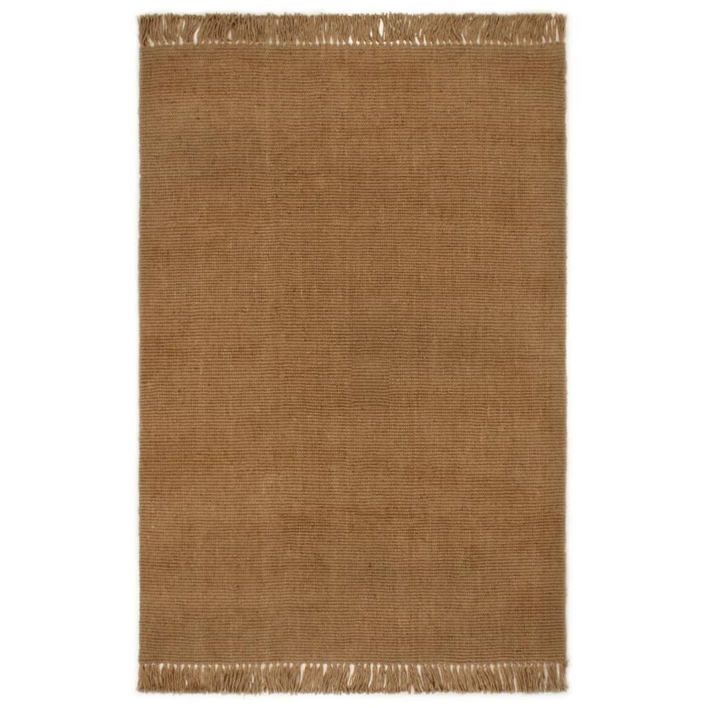 Teppichläufer mit Fransen 100x200 cm Jute