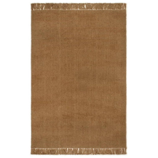 Teppichläufer mit Fransen 100x200 cm Jute
