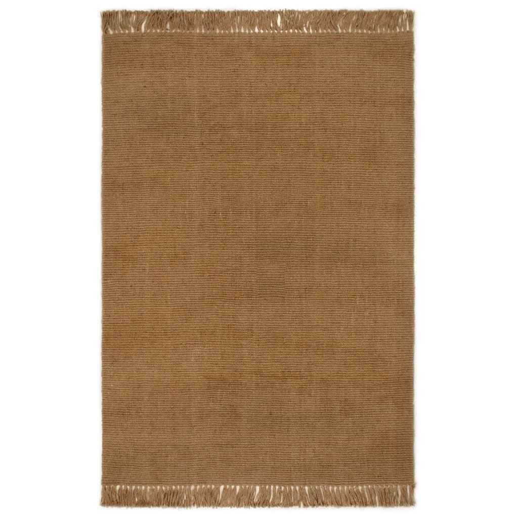Teppichläufer mit Fransen 100x300 cm Jute