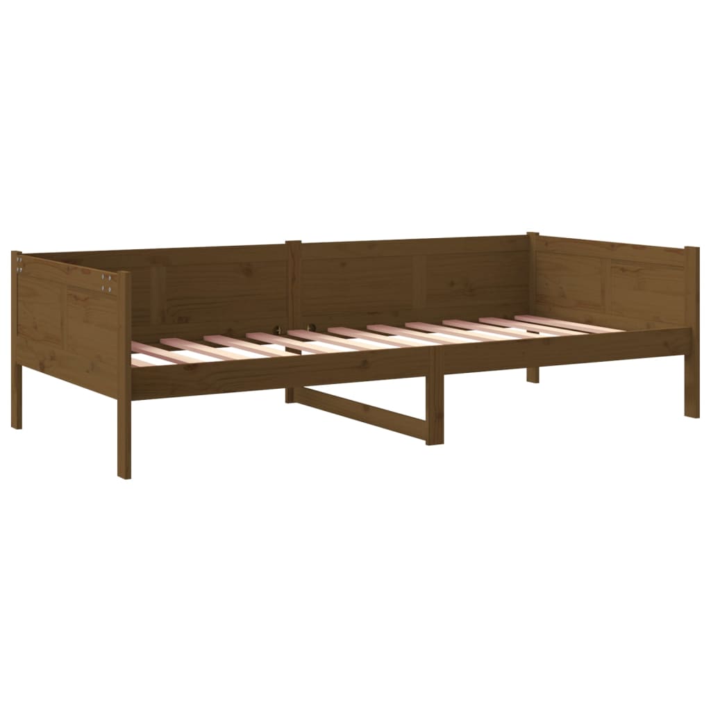 Lit de repos en pin massif marron miel 80x200 cm