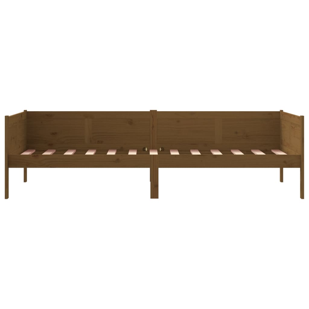 Lit de repos en pin massif marron miel 80x200 cm