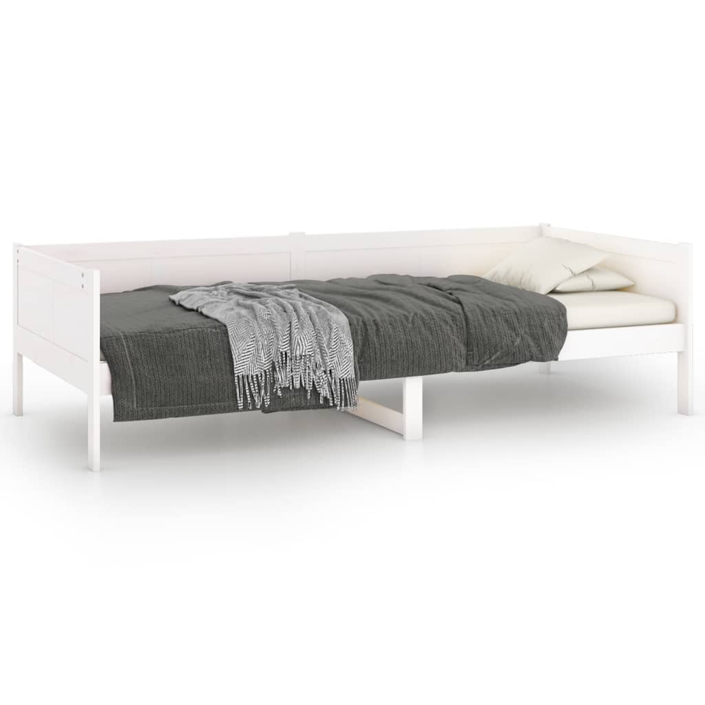 Lit de repos en pin massif blanc 90x190 cm