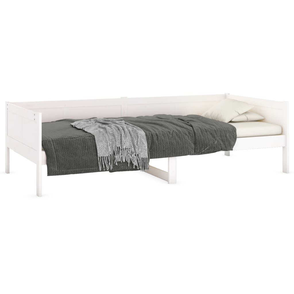 Lit de repos en pin massif blanc 90x190 cm