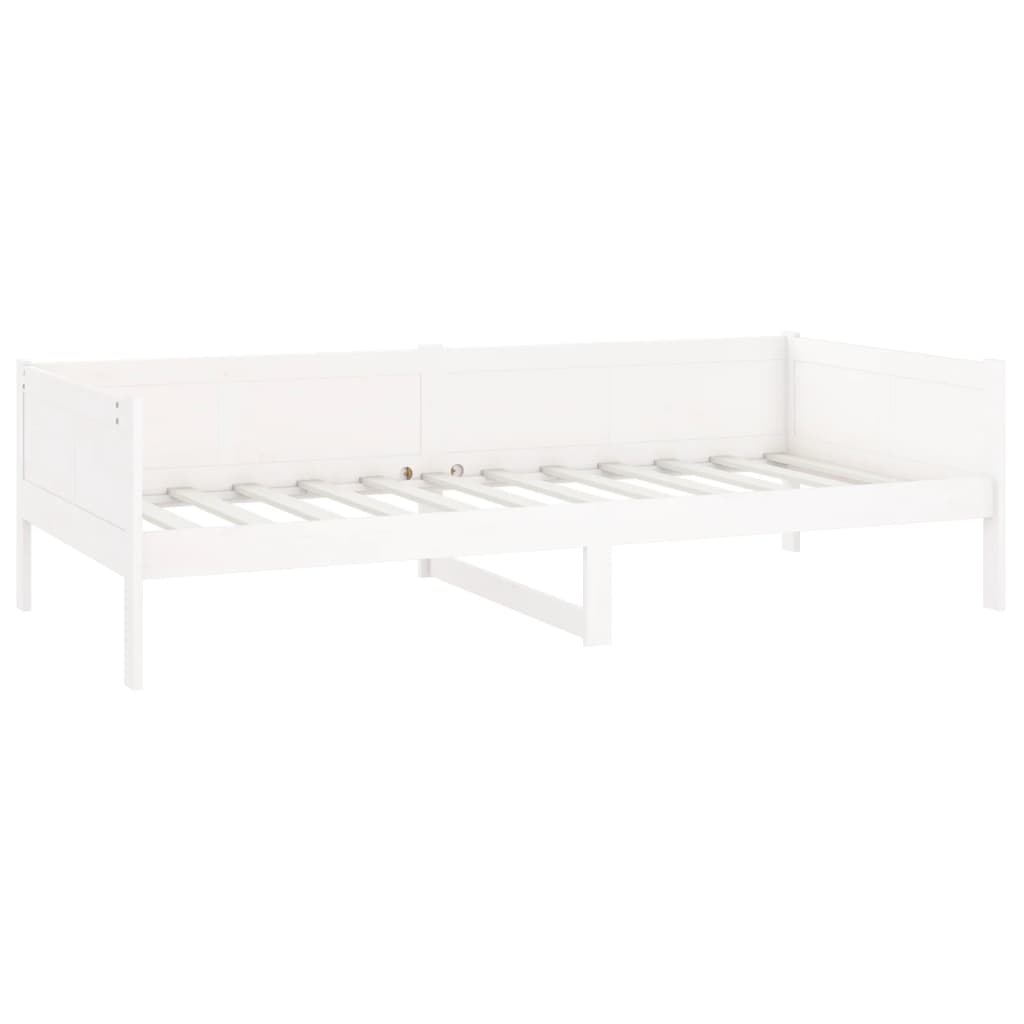 Lit de repos en pin massif blanc 90x190 cm