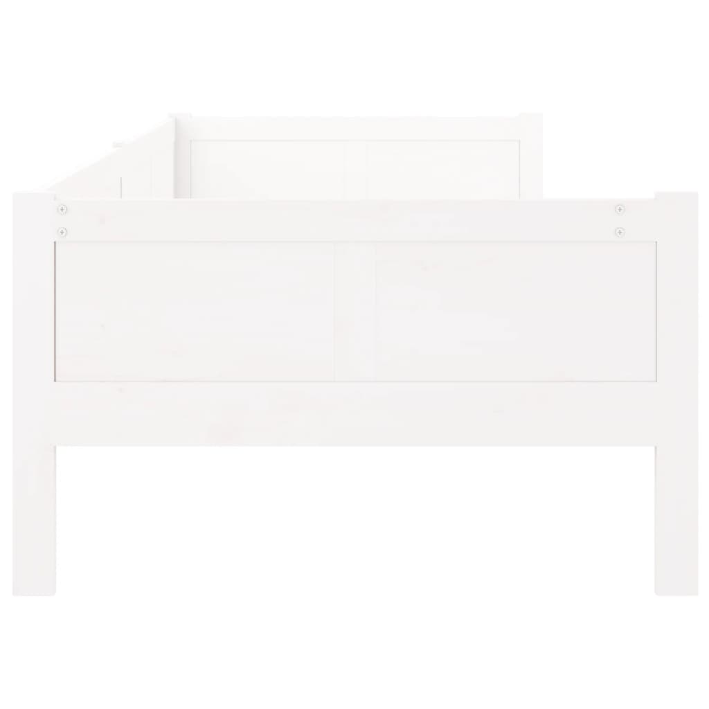 Lit de repos en pin massif blanc 90x190 cm