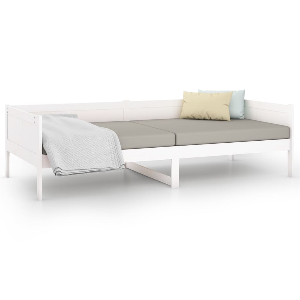 Lit de repos en pin massif blanc 90x190 cm