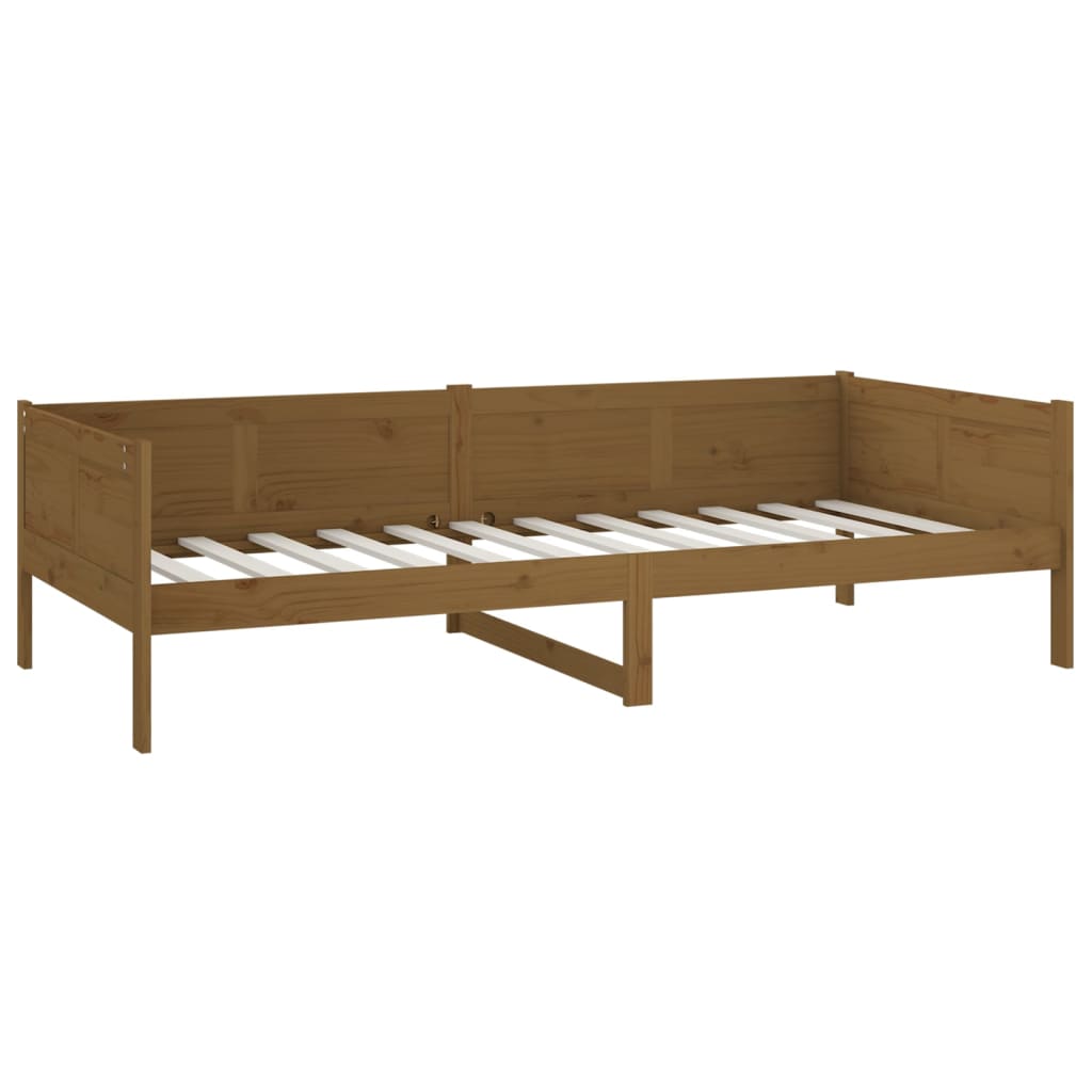 Lit de repos en pin massif marron miel 90x190 cm