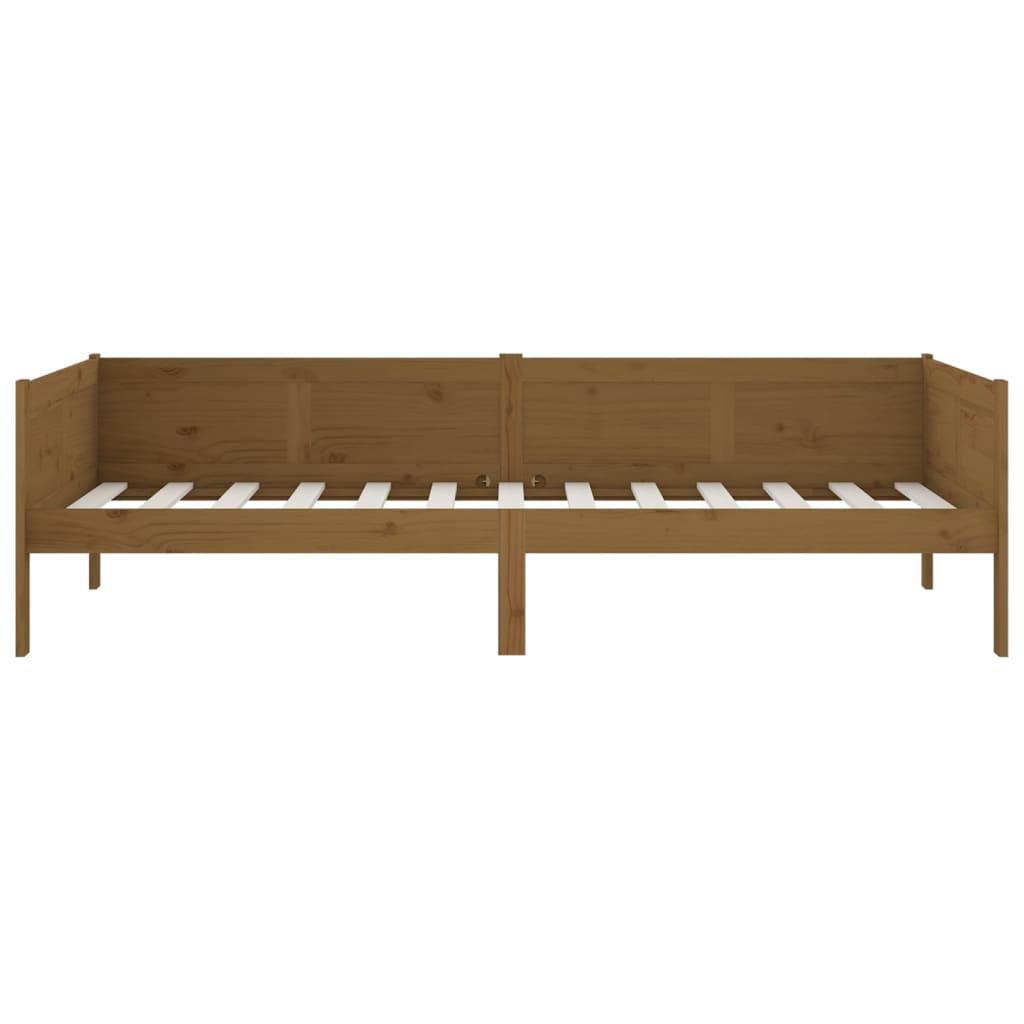 Lit de repos en pin massif marron miel 90x190 cm