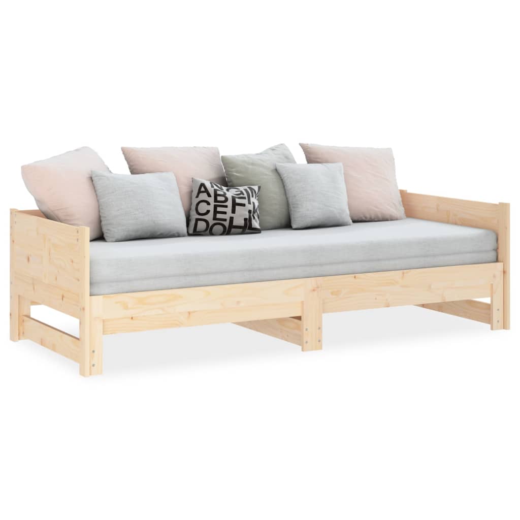 Lit de repos extensible en pin massif 2x(90x200) cm