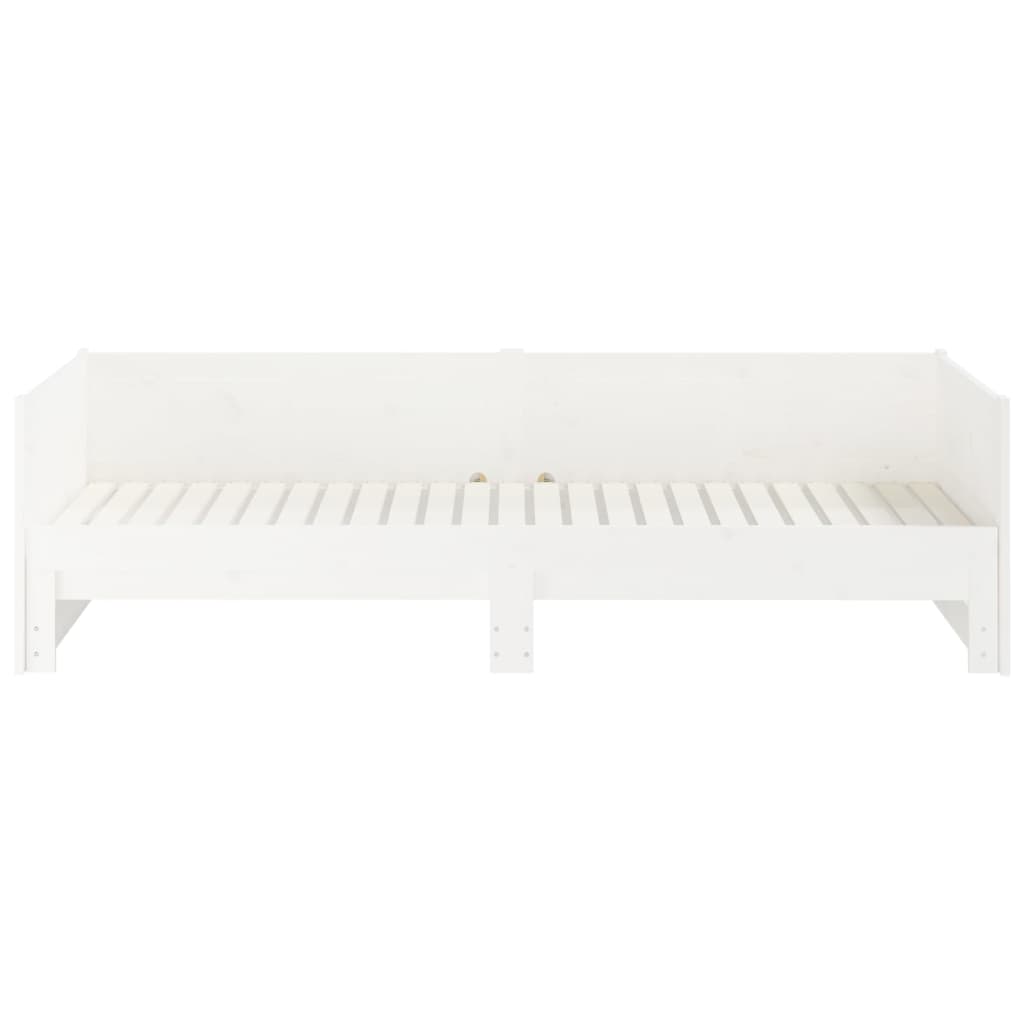 Lit de repos extensible en pin massif blanc 2x(80x200) cm