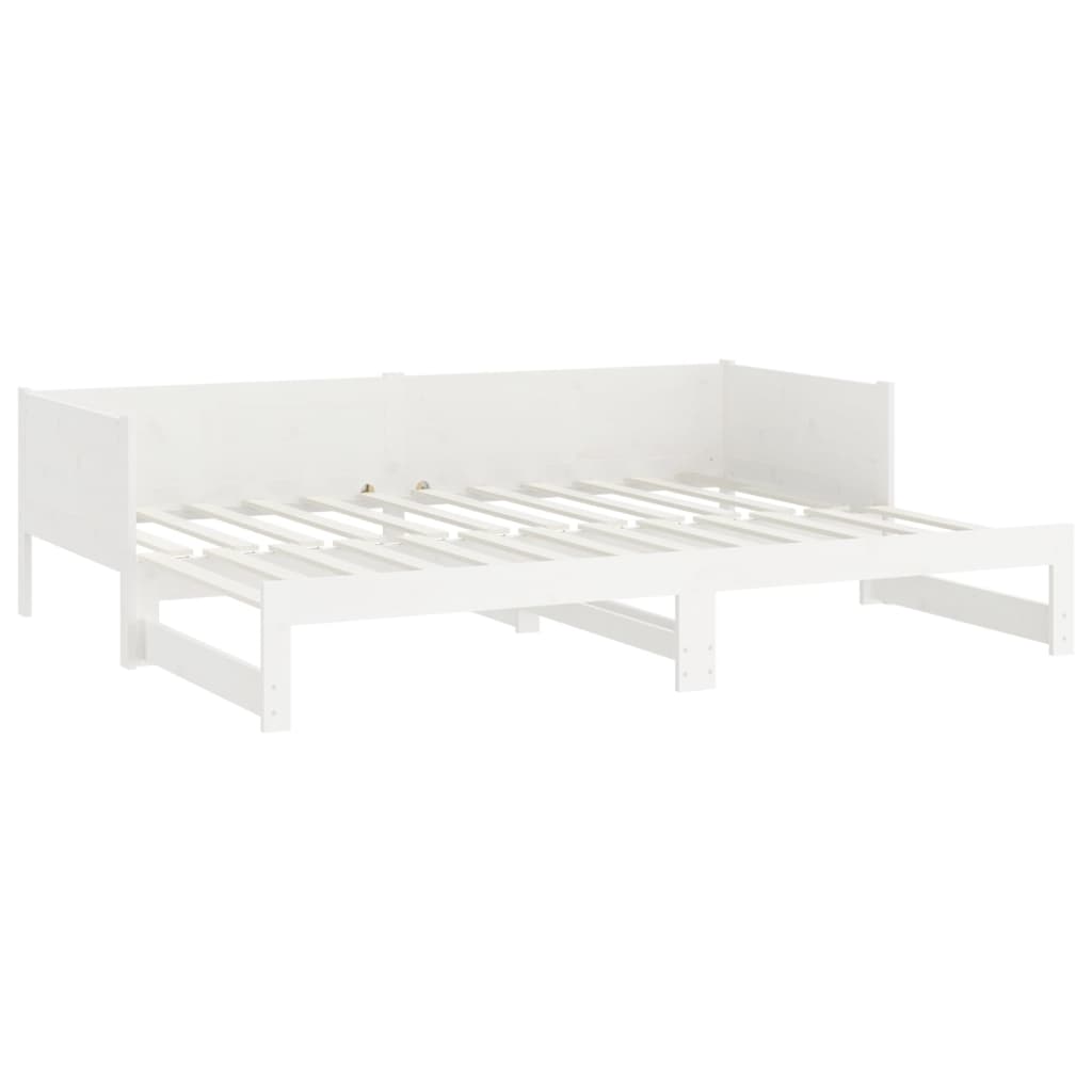 Lit de repos extensible en pin massif blanc 2x(80x200) cm