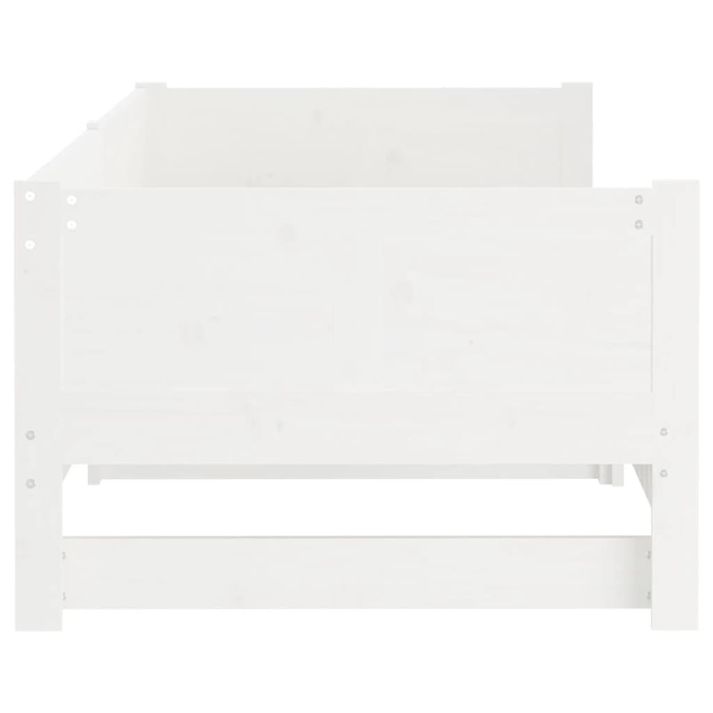 Lit de repos extensible en pin massif blanc 2x(80x200) cm