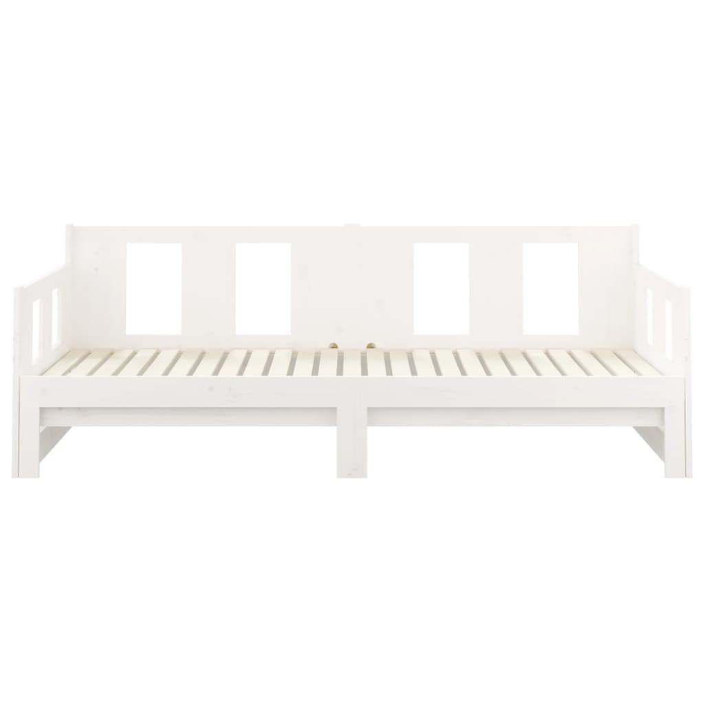 Lit de repos extensible en pin massif blanc 2x(90x200) cm