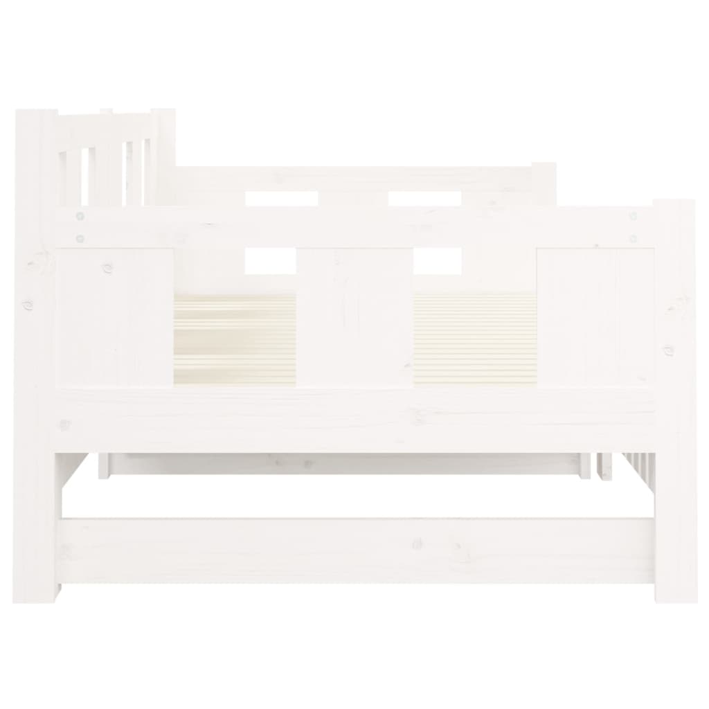 Lit de repos extensible en pin massif blanc 2x(90x200) cm