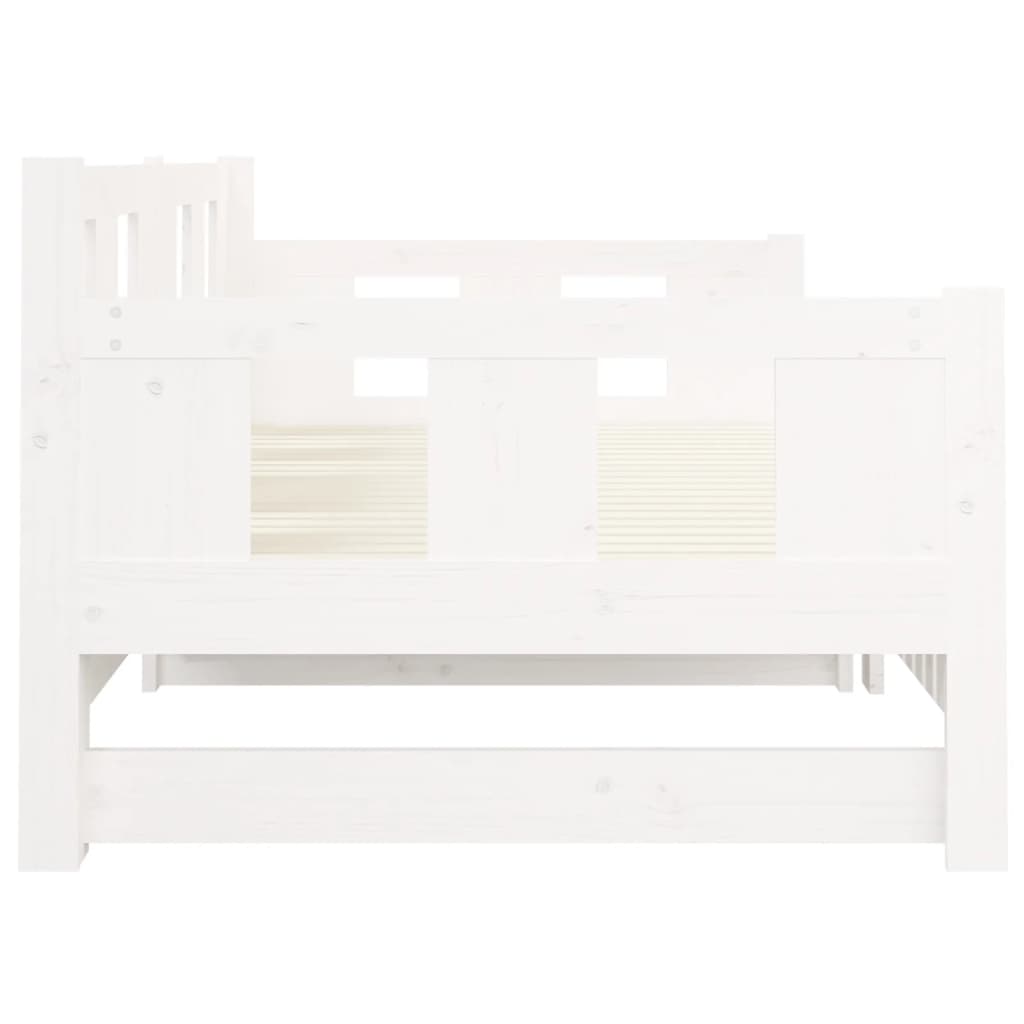 Lit de repos extensible en pin massif blanc 2x(80x200) cm