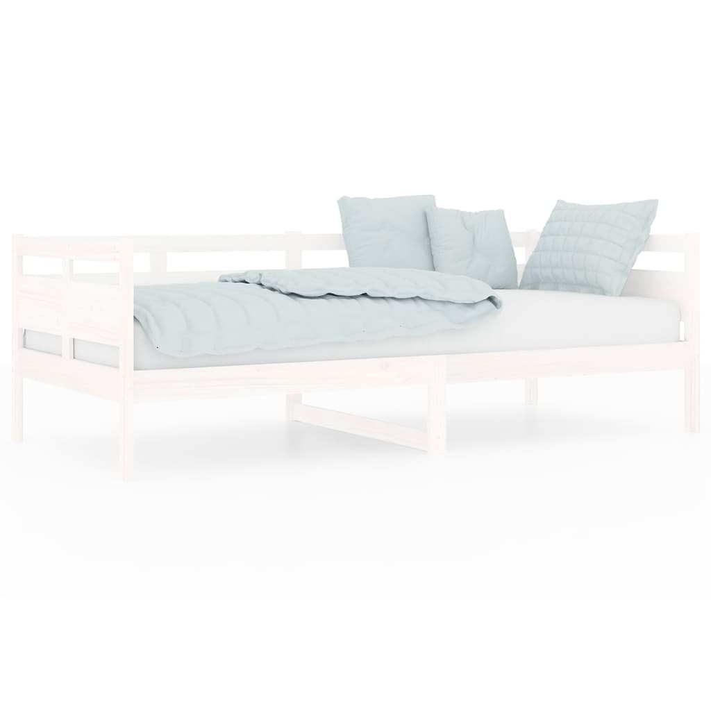 Lit de repos en pin massif blanc 90x200 cm