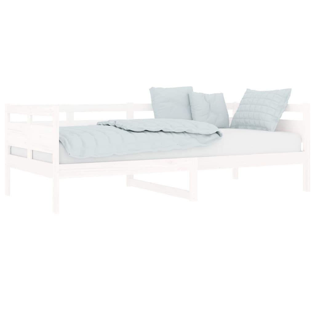 Lit de repos en pin massif blanc 90x200 cm