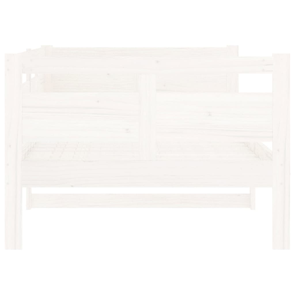 Lit de repos en pin massif blanc 90x200 cm