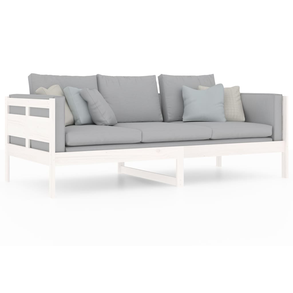 Lit de repos en pin massif blanc 90x200 cm