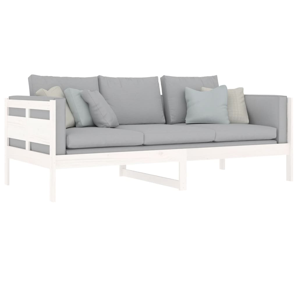 Lit de repos en pin massif blanc 90x200 cm