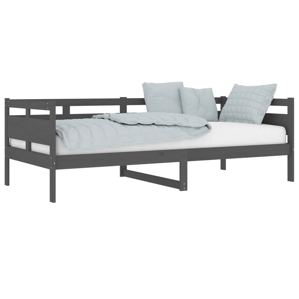 Lit de repos en pin massif gris 90x200 cm