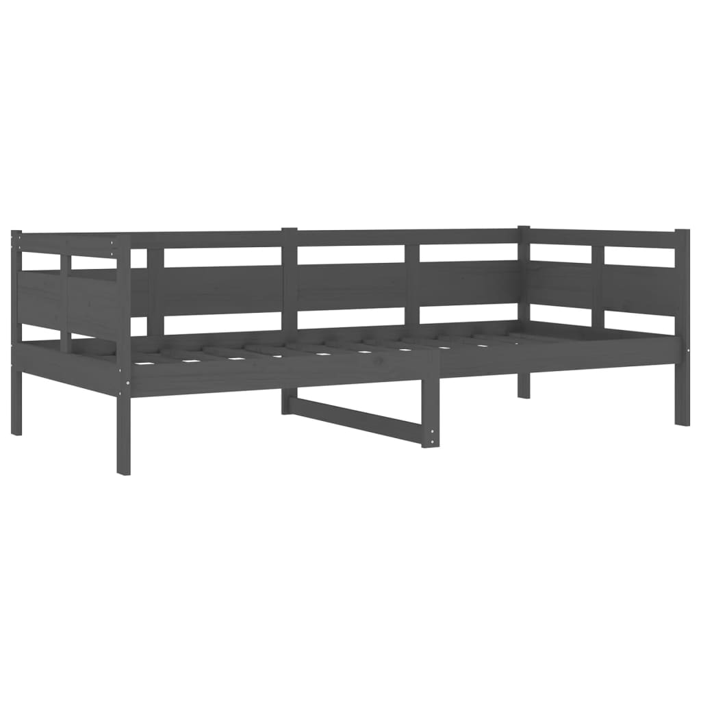 Lit de repos en pin massif gris 90x200 cm