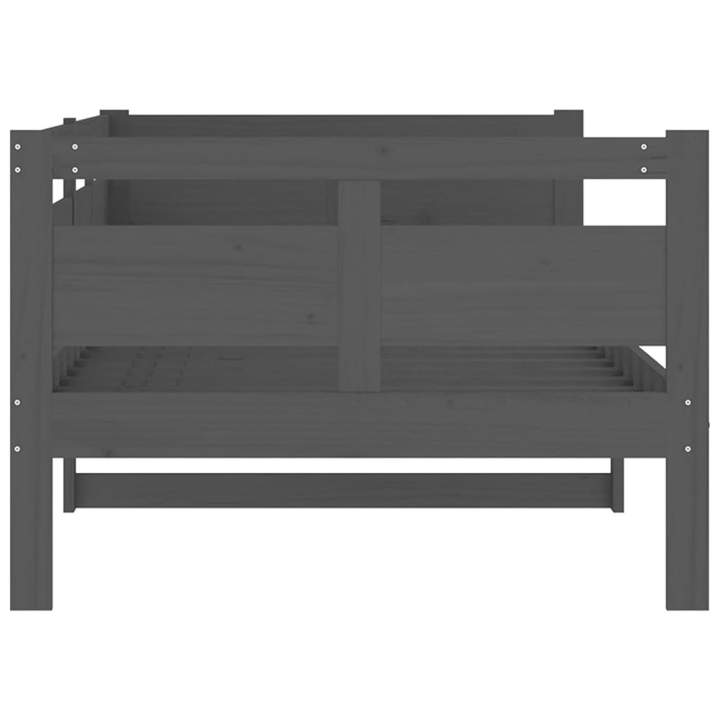 Lit de repos en pin massif gris 90x200 cm