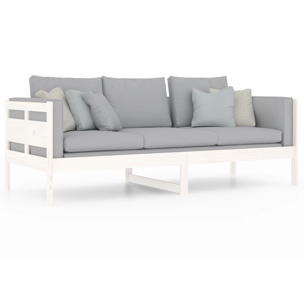 Lit de repos en pin massif blanc 80x200 cm