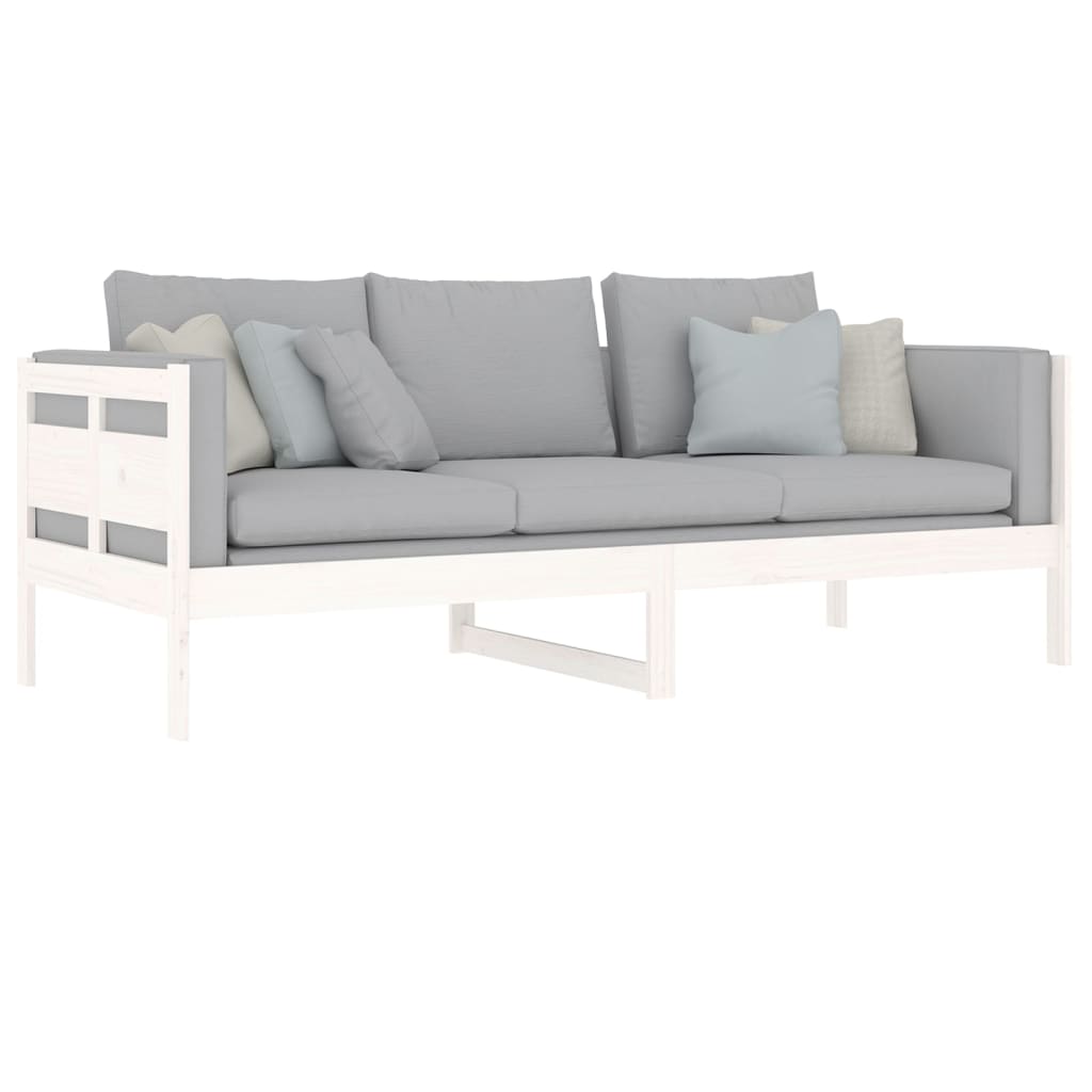 Lit de repos en pin massif blanc 80x200 cm