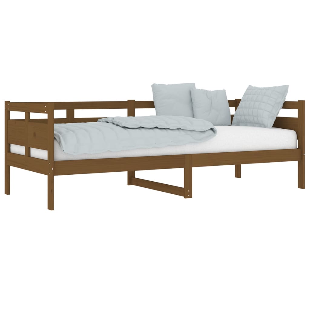 Lit de repos en pin massif marron miel 80x200 cm