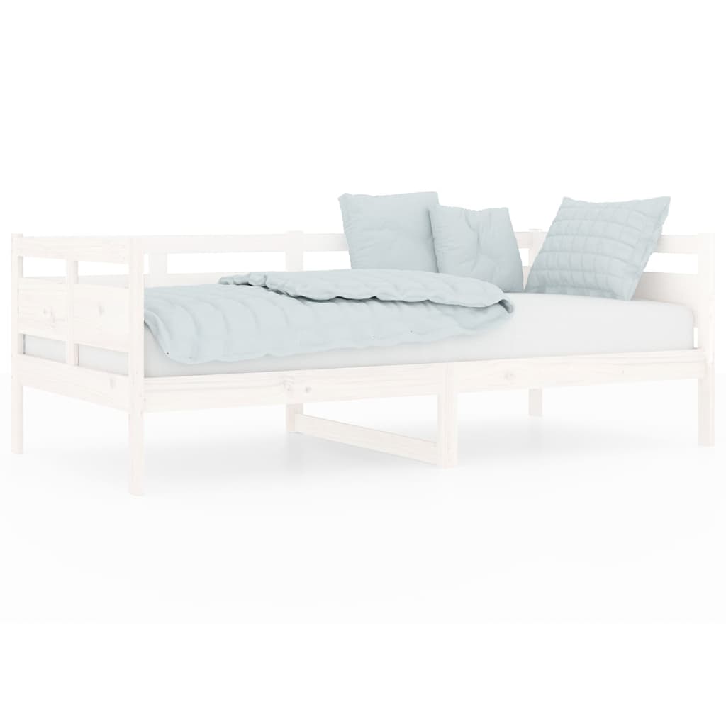 Lit de repos en pin massif blanc 90x190 cm