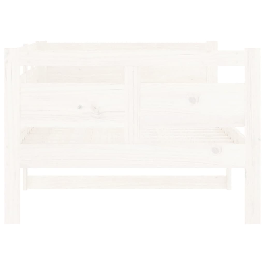 Lit de repos en pin massif blanc 90x190 cm