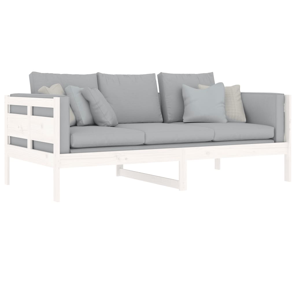 Lit de repos en pin massif blanc 90x190 cm