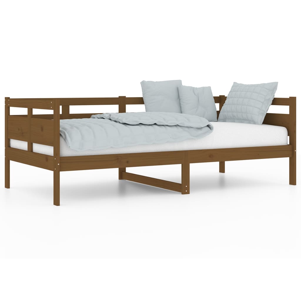 Lit de repos en pin massif marron miel 90x190 cm